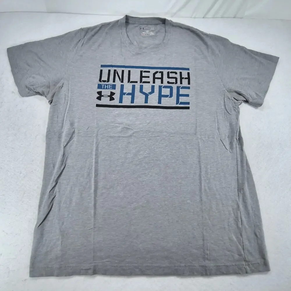 Under Armour Unleash the Hype Crew Neck Short Sleeve T Shirt Mens Size L Gray